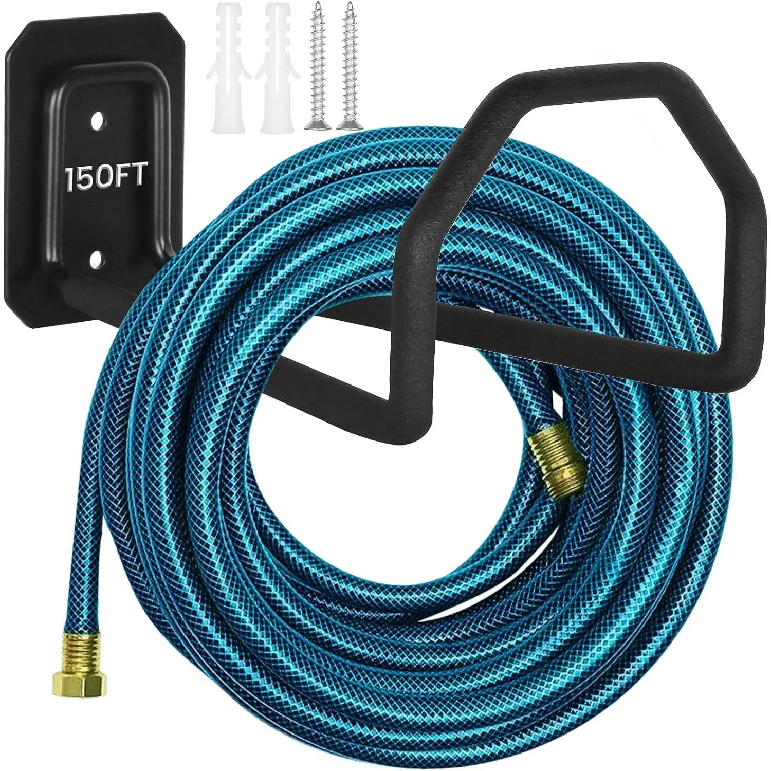 Heavy Duty Garden Hose Holder, Wall Mount Hose Hanger Holds 150FT | Heavy-duty Wall Mount Hose Holder Stores Up To 150FT Garden Hose And Extension Cords With Rust-resistant Durability