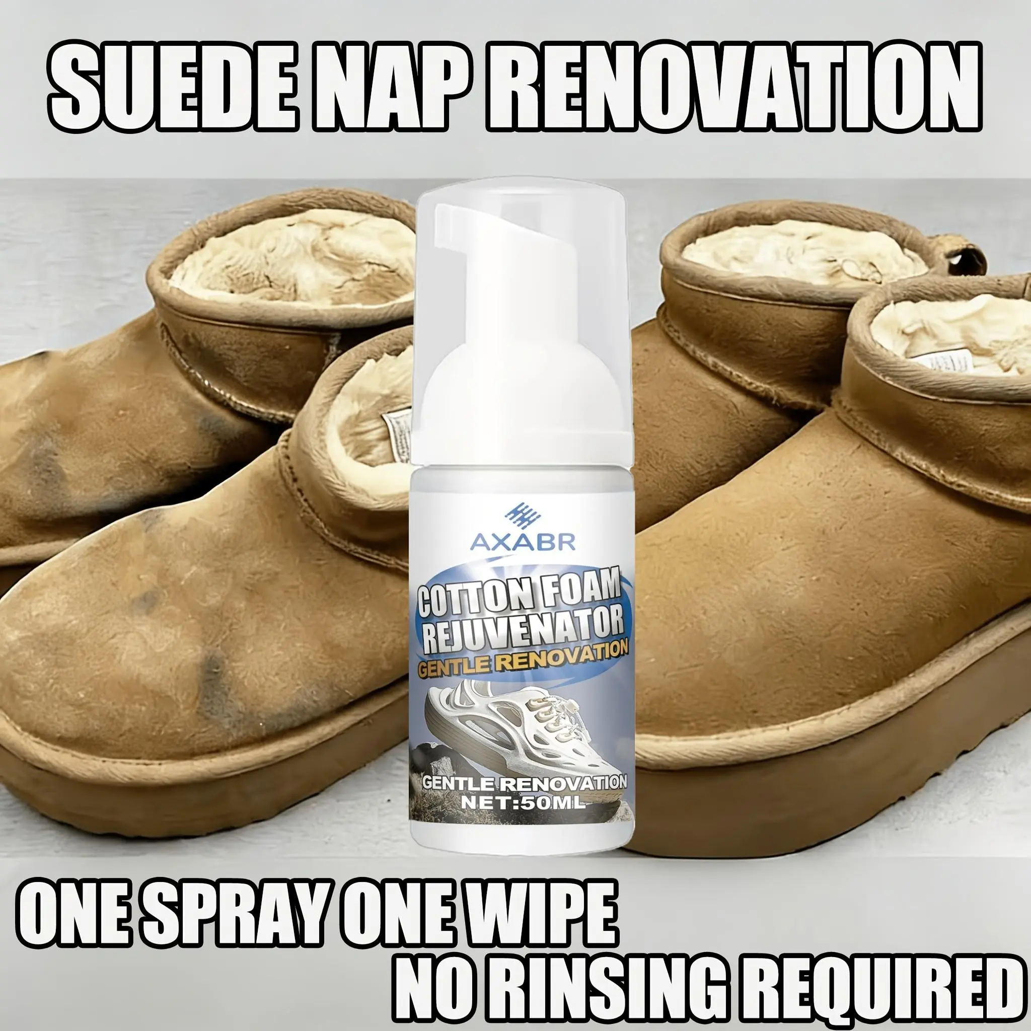 Multi-Functional No-Rinse Shoe Protector, Footwear Cleaner, Suitable for Suede, Brushed Leather, Smooth Leather, Removes Stains, Restores Color at Home