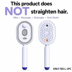 Electric Spray Air Cushion Massage Comb, Self-Cleaning Anti-Tangle Hair Brush, Static-Free Scalp Massager, Dry Frizzy Hair Care, No Essential Oils