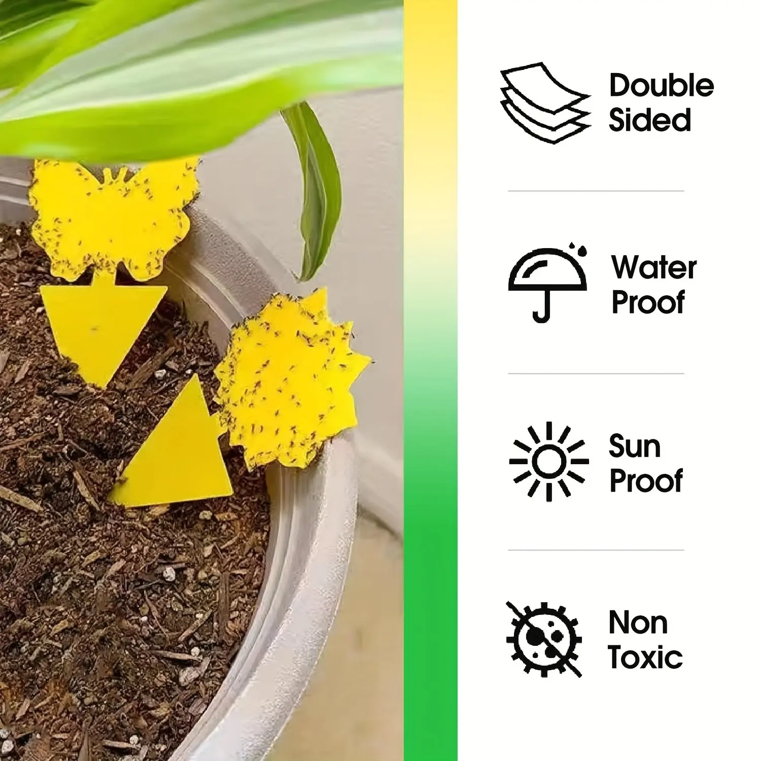 12-Pack Self-Adhesive Fly Traps, Industrial Dual-Sided High Adhesion Mosquito Catcher, Indoor Outdoor DIY Pest Control Tool