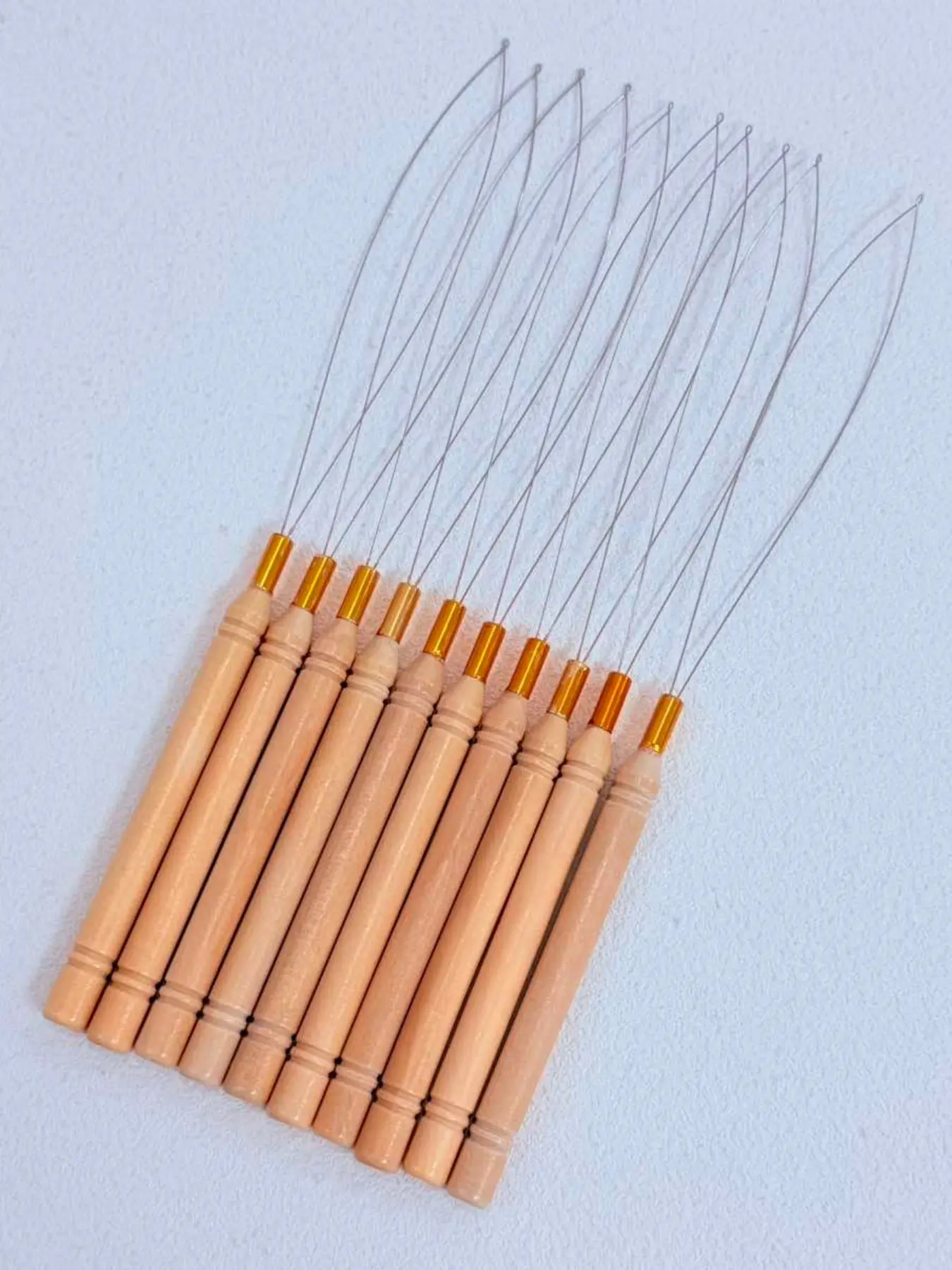 10-Pack Micro Ring Tool Threader Needles, Compatible with Hair Clips and Beads, Real Hair Feather Extension Tools, All Seasons Use