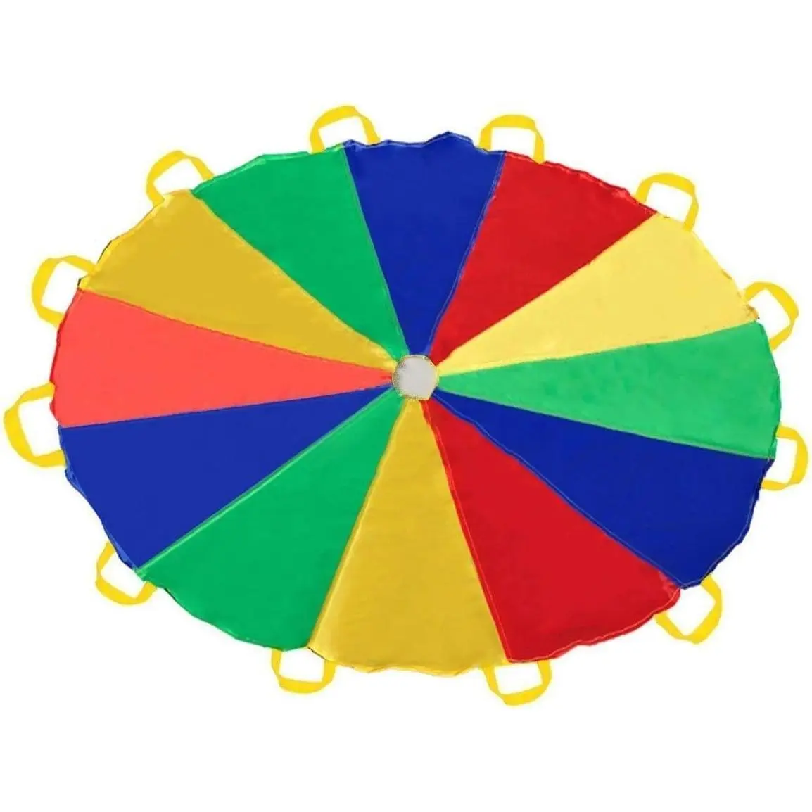 Kids Play Parachute 12ft with 12 Handles for Cooperative Group Games, Ideal for School, Outdoor, Summer Camp (12 Feet)