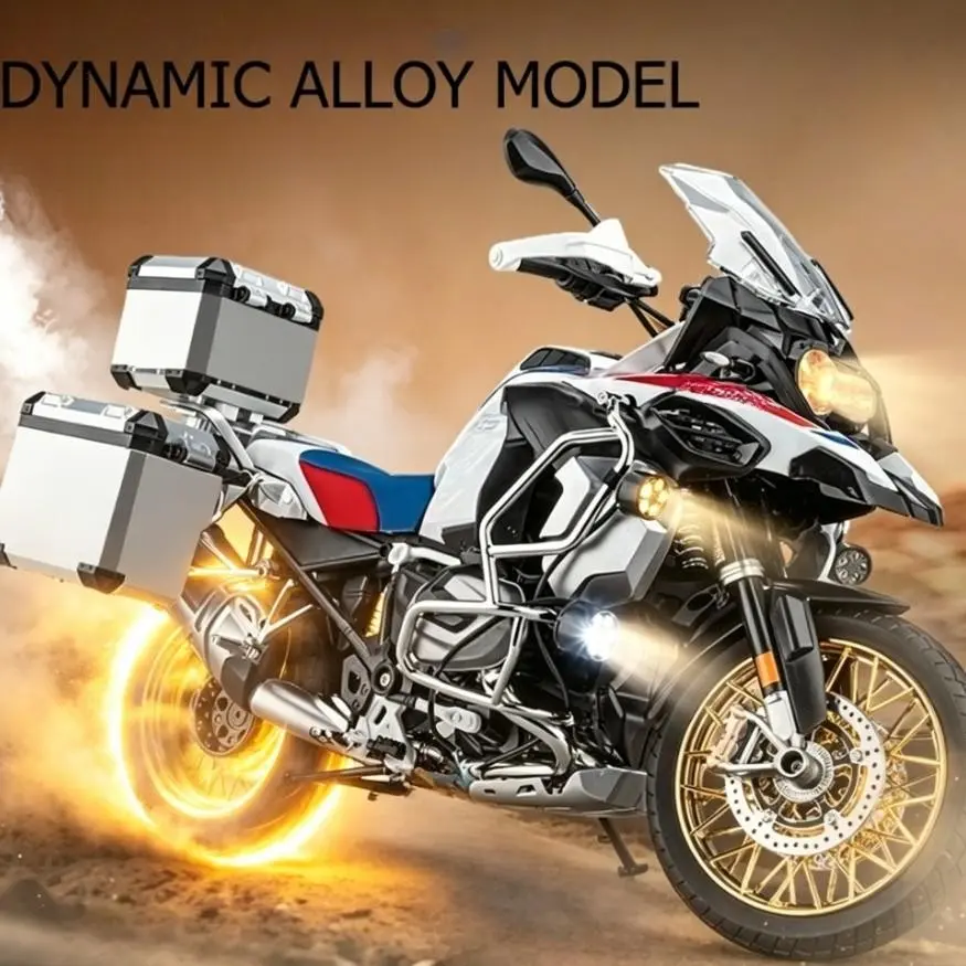 1/7 Scale Metal Diecast Racing Motorcycle, Precision Crafted with Sound & Light, Convertible Fairing, Removable Guards, Ideal Collectible Gift for Motorsport Fans