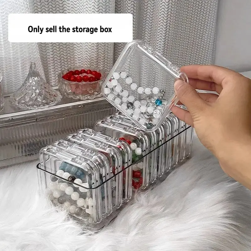 Jewelry Storage Box Set, 12 Transparent Compartments, Large Clear Organizer, Portable Bead Holder, 9x3.6x2.4 Inches, Ideal for Travel & Crafting, Compact Travel Accessory, Durable Travel Accessory
