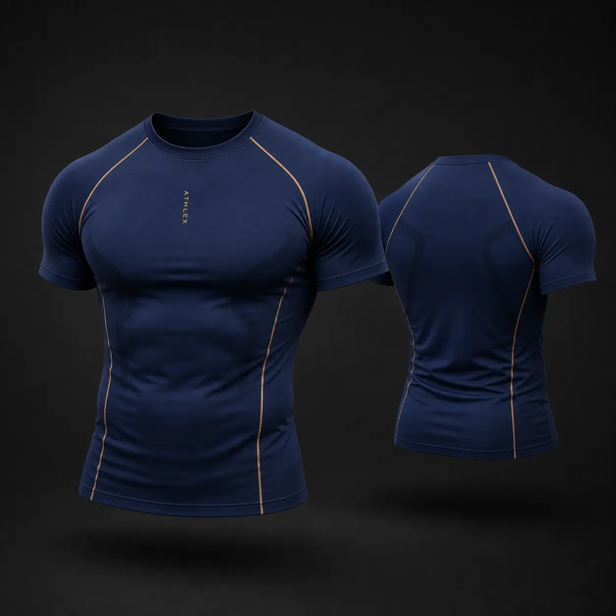 Unisex Athletic Compression Shirt, Short Sleeve Workout Top for Men Women, Navy Blue Slim Fit Training Tee, Lightweight Stretch Gym T-Shirt for Running, Fitness, Yoga, Basketball, Cycling, Outdoor Sports, Quick Dry Base Layer Activewear Shirt Gym Top