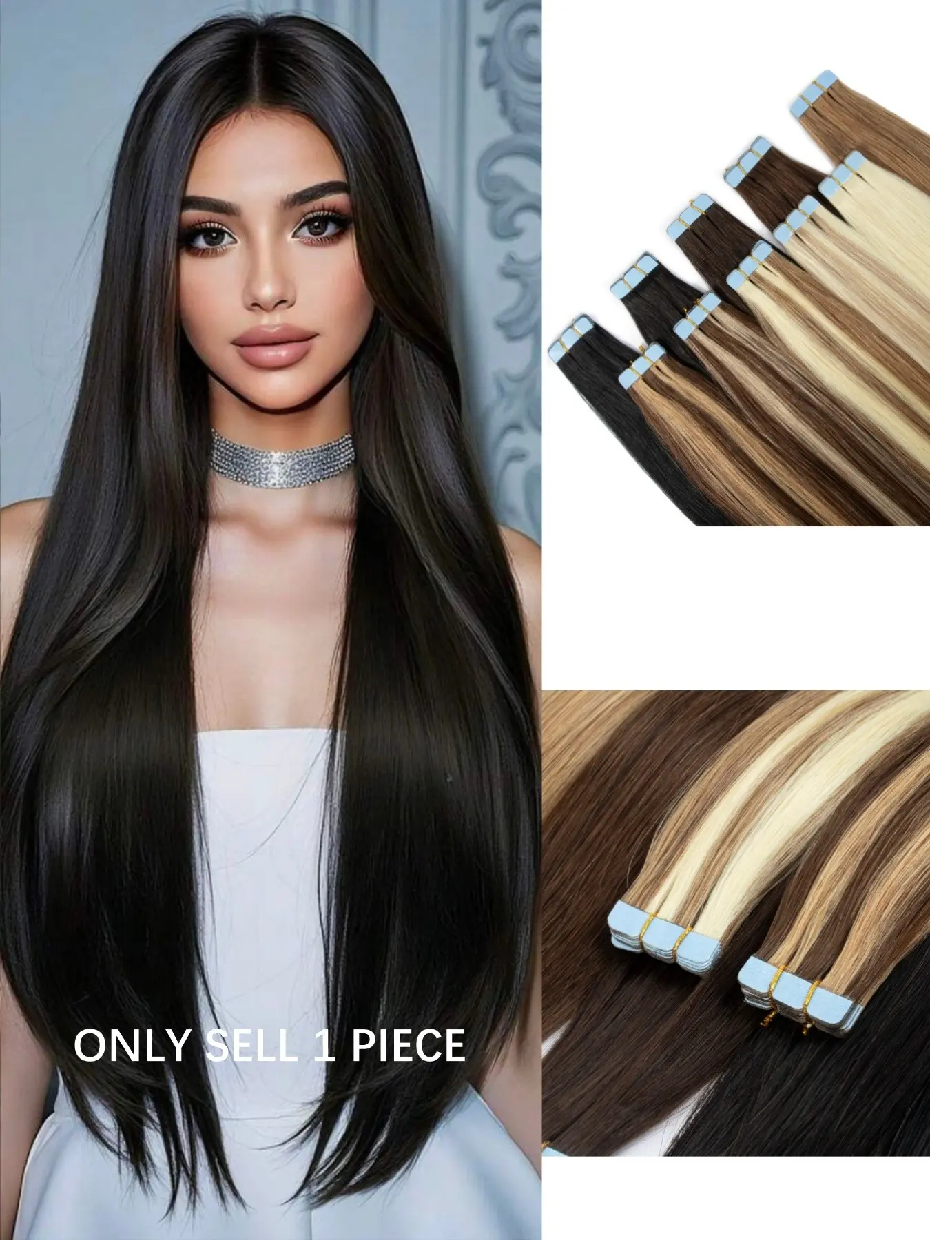 10 Pcs Invisible Hair Extensions, 12-20 Inches, Natural Look, Easy to Wear, Suitable for Daily Use, Women's Hair Growth Solution, Invisible Hair Piece