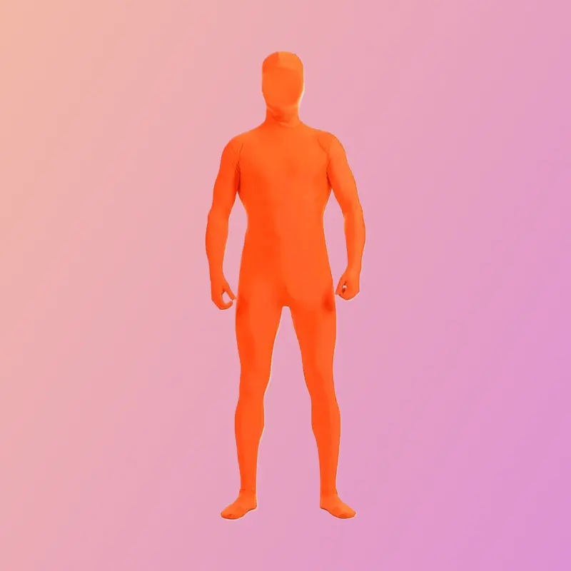 Adult Invisible Man Full-Body Long Tight Overall Costume - Durable Soft Fabric Festive Garment with Hidden Closure, Invisible Look Clothes, Halloween Cosplay Menswear, School Event Compatible Hand Wash Outfit