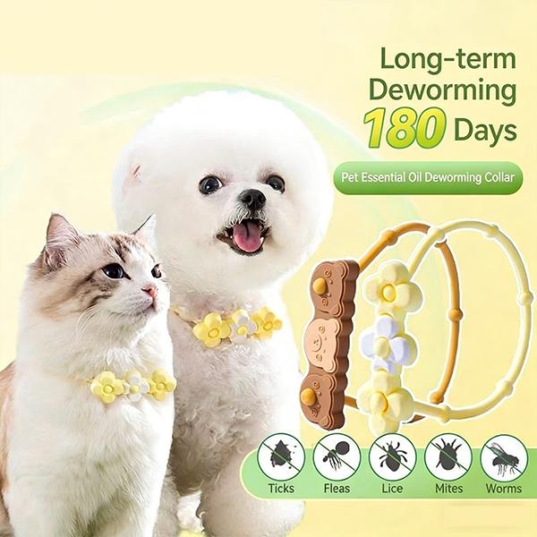 Protection Pet Flea & Tick Collar, Natural Essential Oil Deworming Collar for Dogs Cats, Cute Flower Design Pet Accessory  Pet Insect Repellent Collar, Natural Essential Oil Anti Flea Tick Collar for Dogs Cats, Cute Cartoon Pet Gear