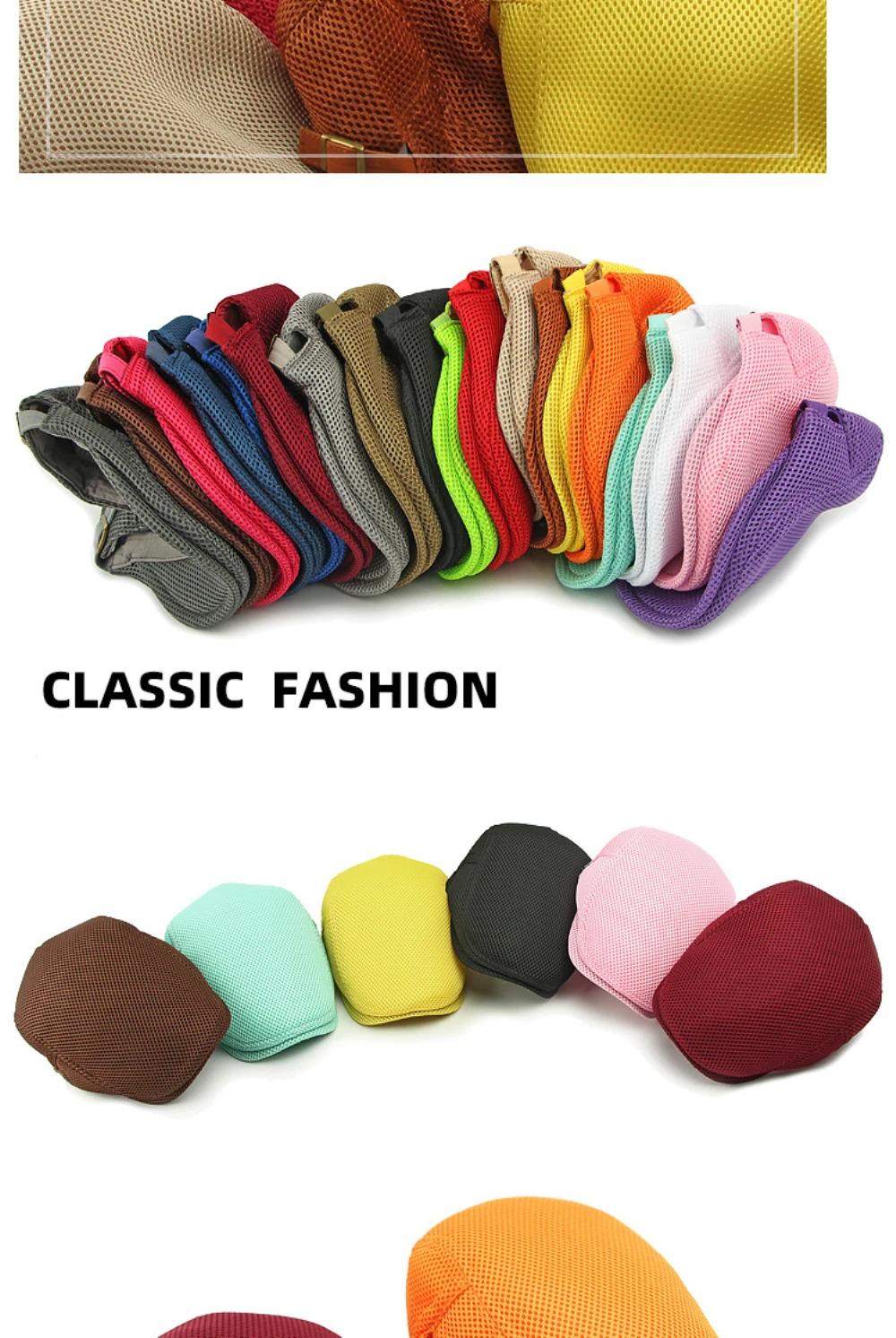 HT4775 Beret Cap Spring Summer Mesh Cap Breathable Sun Hat Women Artist Painter Beret Hat Male Female Ivy Flat Cap Mens Berets