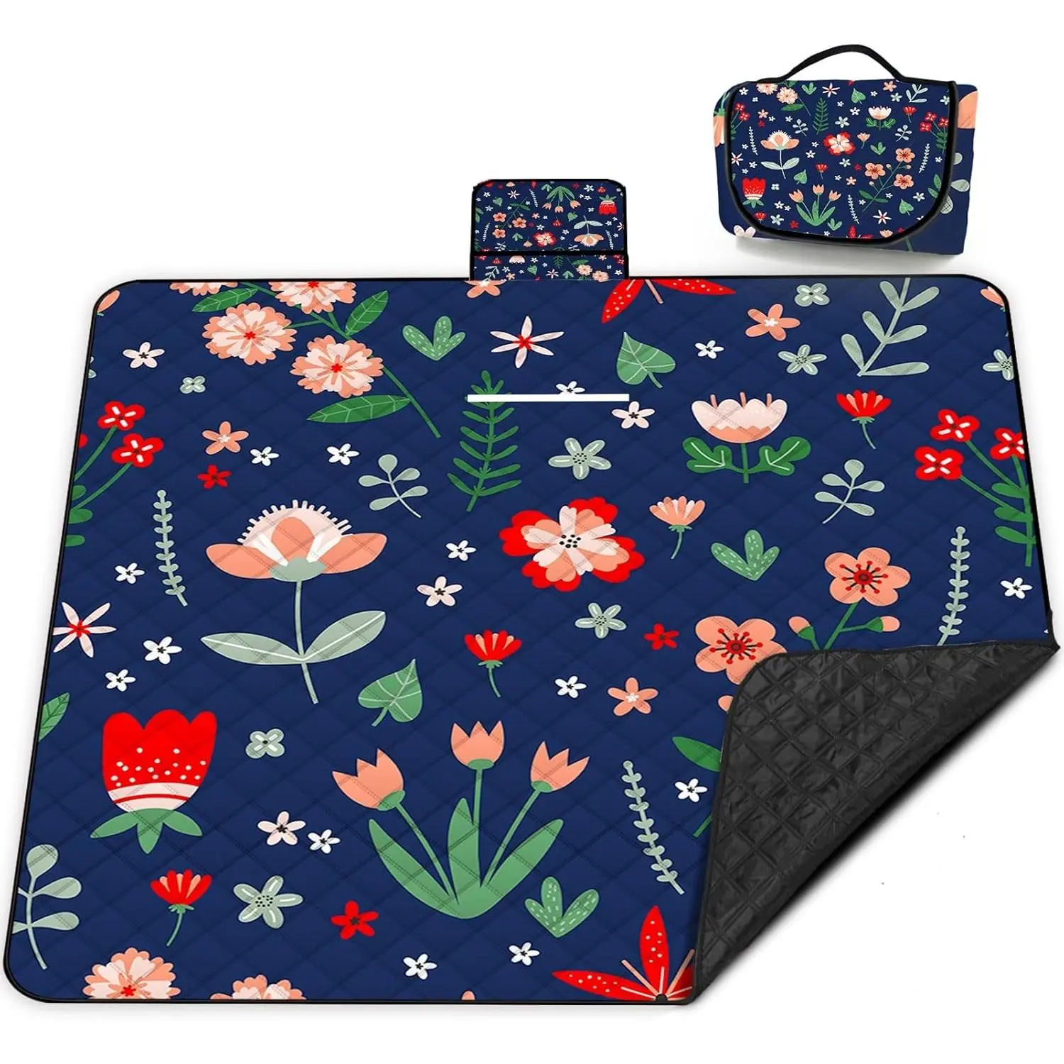 Extra Large Waterproof Picnic Blanket, 80"x80" Foldable & Machine Washable Beach Blanket for 6-8 Adults, Ideal for Indoor Crawling, Park, Beach, Camping, Hiking & Family Travel (Light Blue)Gift