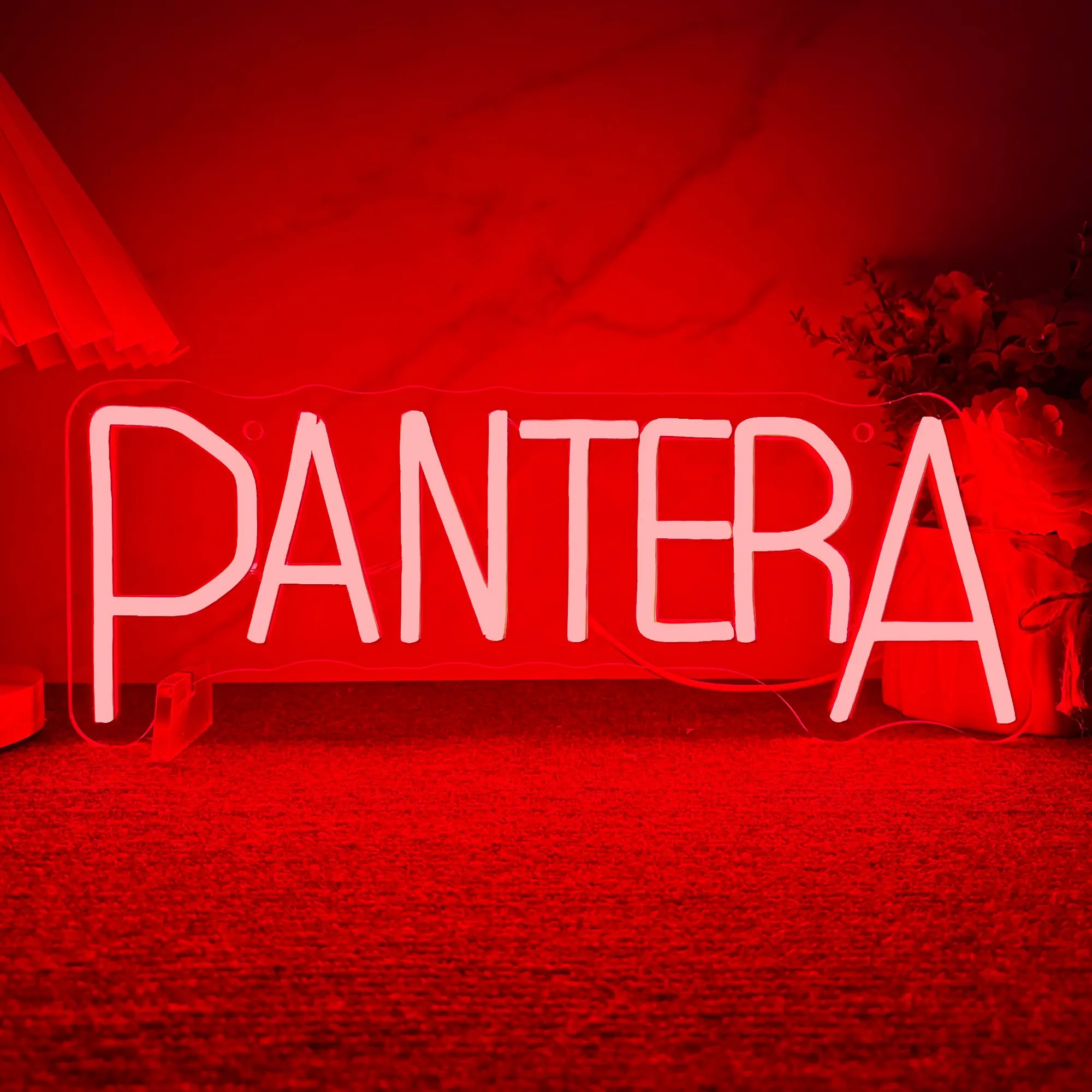 Pantera Neon Sign Wall Decor - Iron Music Legend Band Themed Poster for Home, Bar, Studio - Multipurpose, Easy Wall Hanging, No Electricity Needed