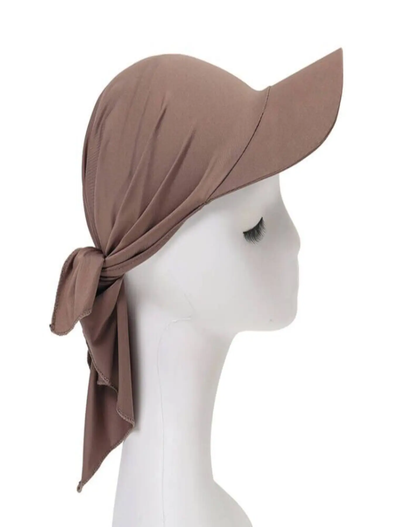Women’s Solid Color Visor Hijab Scarf, Soft Stretchy Breathable Head Wrap, Sun Protection Brim, Lightweight Turban for Outdoor Activities