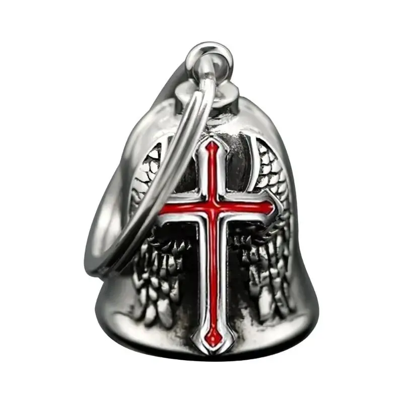 3Pcs Punk Angel Wing Guardian Bells For Motorcycles, Vintage Biker Charm Decor, Practical Moto Accessory Gift For Riders