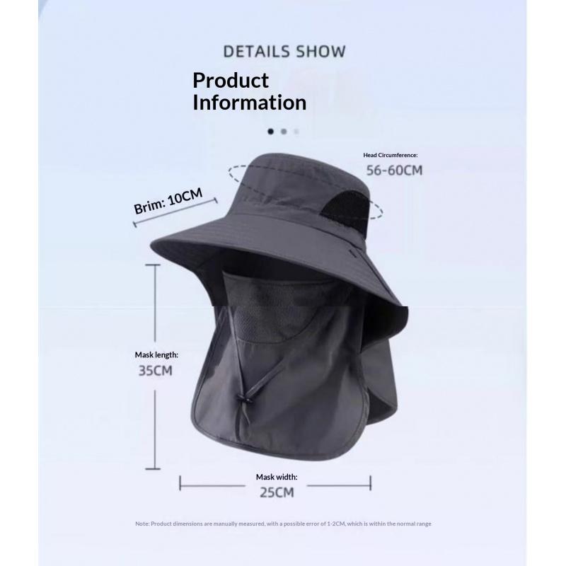 Unisex Outdoor Fisherman Hat for Summer, UV Protection Sun Hat with Wide Brim for Hiking and Fishing