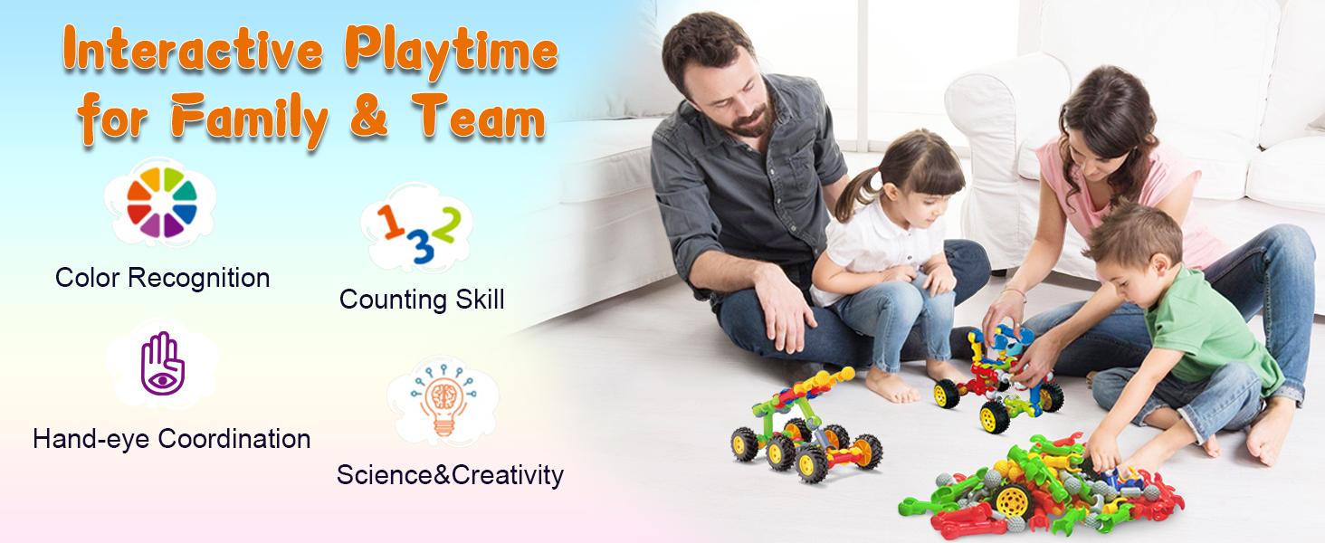 170 Pcs Building Toys for Kids Ages 4-8 with Toy Box Storage, Idea Guide, Building Blocks STEM Toys for 3 4 5 6 7 8 9 Year Old Creative Kids Activity, Christmas Birthday Gifts for Boys Girls