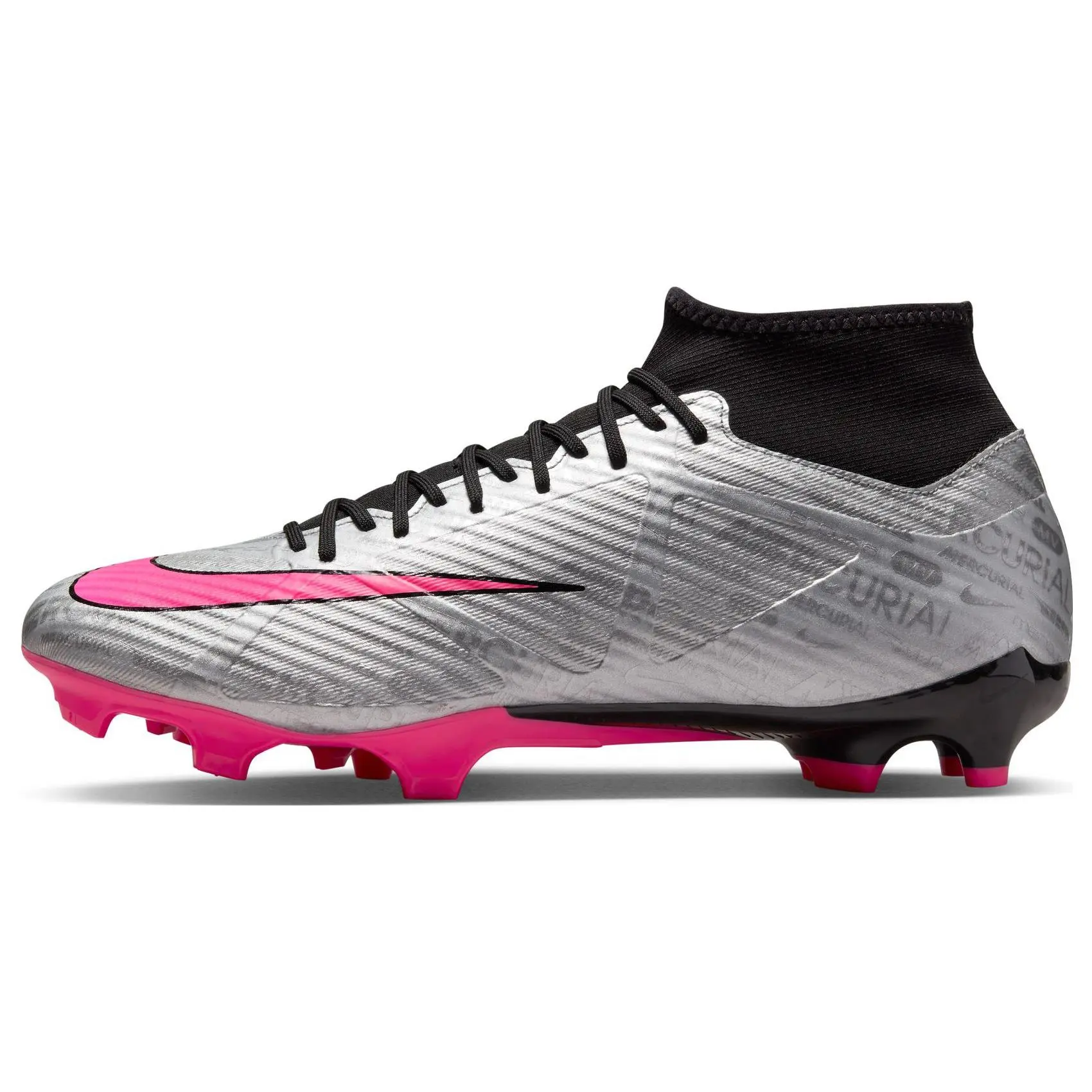 Nike Mercurial Superfly 9 Artificial Grass MG Soccer Cleats for Men and Women – Silver Pink Verifiable, with credentials and supporting global authentication
