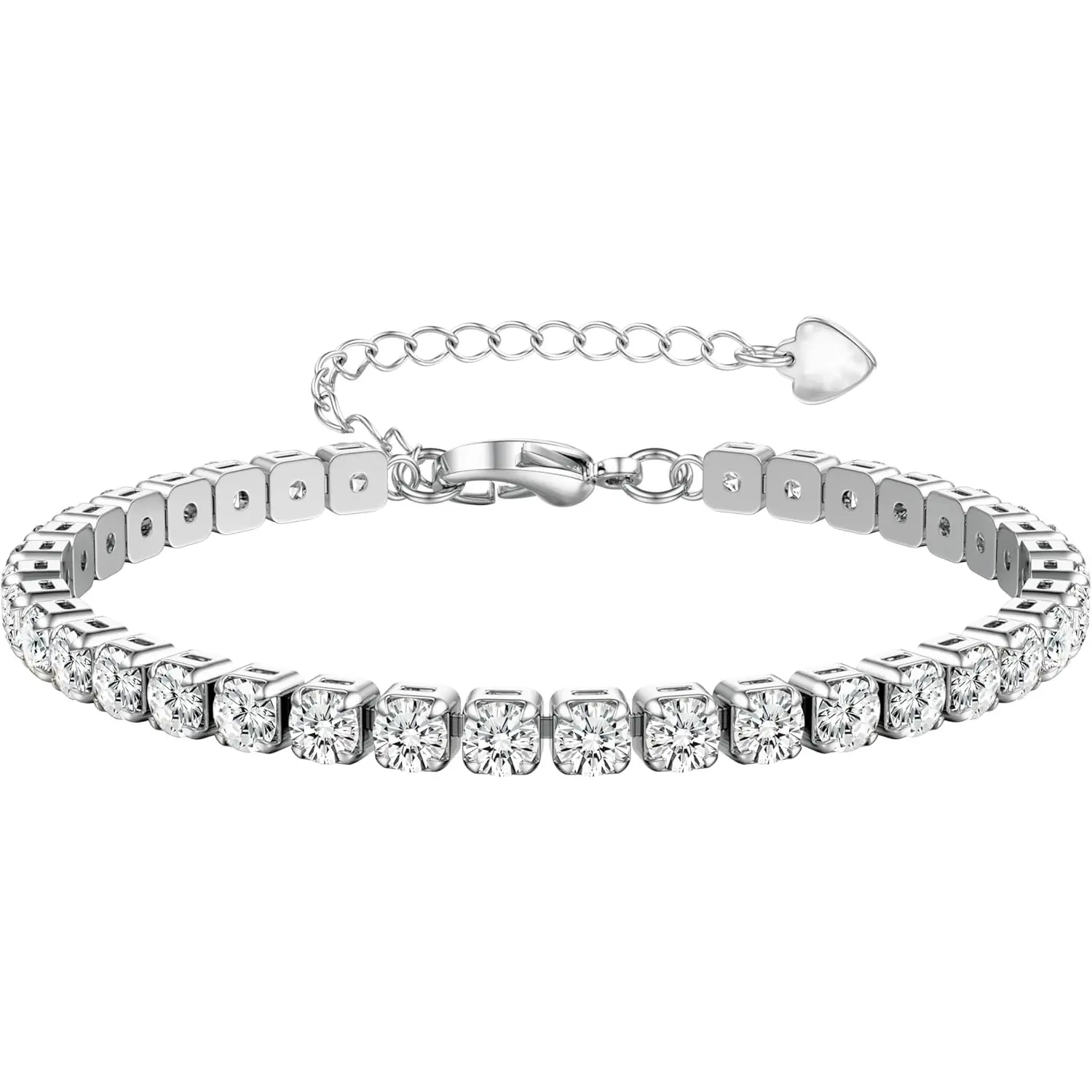 Tennis Bracelet for Women 14K Gold Plated Cubic Zirconia Classic Bracelets 3/4/5MM Silver Bracelet Jewellery Gifts for Women