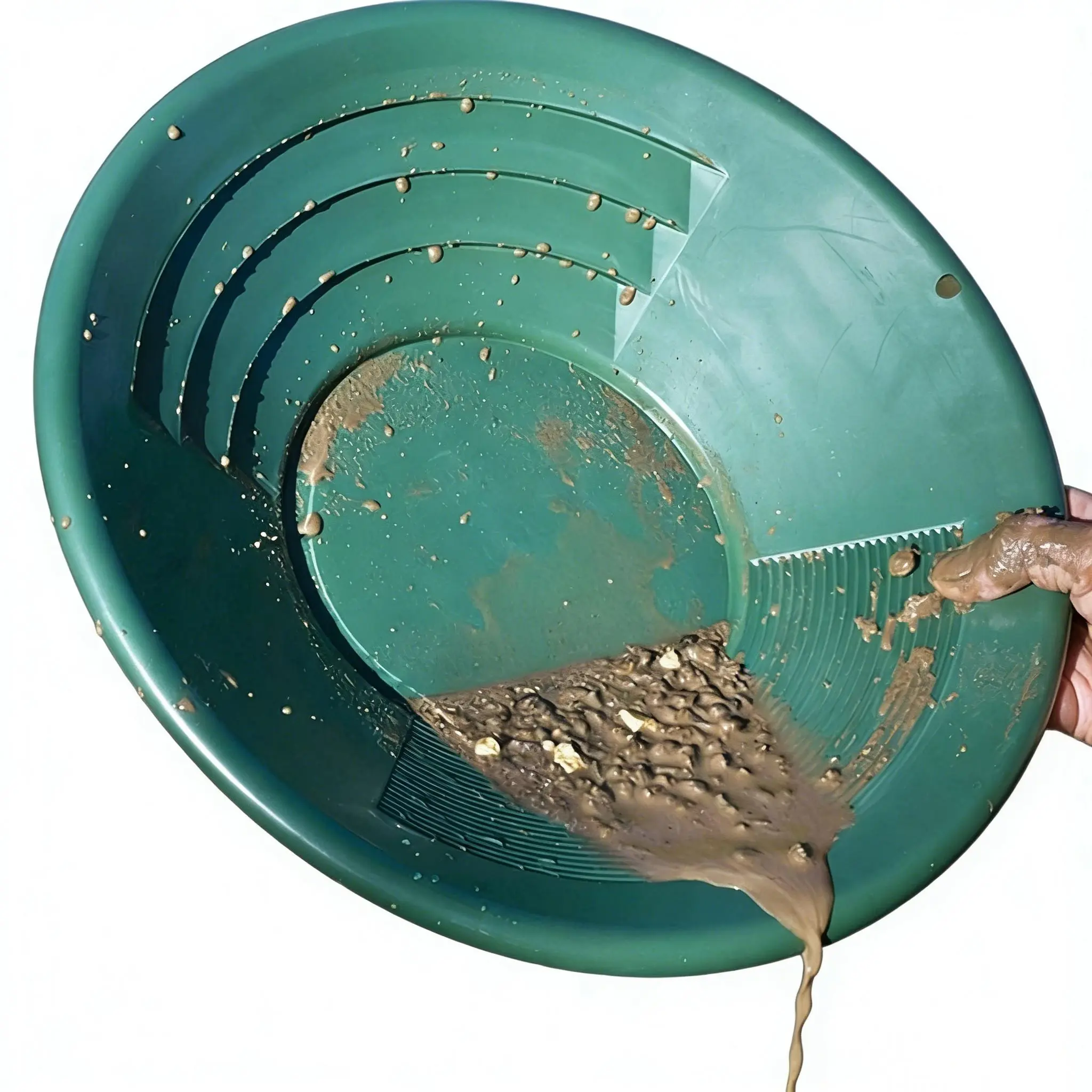 15-Inch Durable Plastic Gold Sifting Pan, Portable Hand-Cranked Gold Washing Tool, Ideal for Beginners Gold Prospecting, Mining Exploration and River Gold Panning, Equipment