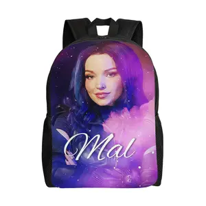 Mal Purple Queen Descendants 3 Neutral Style Lightweight Backpack with Single Pocket Easy to Match and Comfortable to Wear for Busy Days or Short Trips