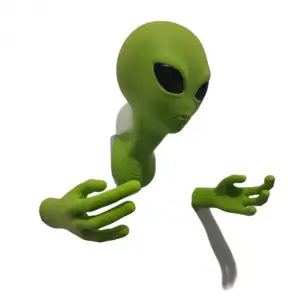 3D Green Alien Wall Hanging Sculpture Ornament, Area 51 Sci-Fi Wall Art Decor, Unique Alien Collectible Statue, Cool Living Room Interior Home Decor, Fun Photo Prop & Weird Aesthetic Party Decor Gift