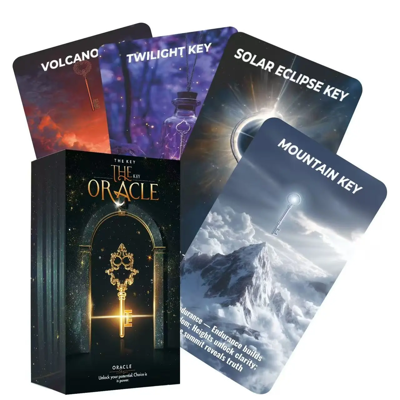 The Key Oracle Card Deck for Beginners, Oracle Card Tarot Set for Intuitive Guidance, Clarity, Choice,Life Direction, Fortune Telling Cards for Love, Career, Personal Readings