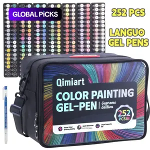 Languo 252 Neutral Pen Set, Large Capacity Stackable Colored Sticky Notes Writing Markers, 0.6mm Art Coloring Hooks, Creative Writing Supplies, Stationery Supplies, Artist Drawing Pen, Pen Kit #GLOBAL PICKS