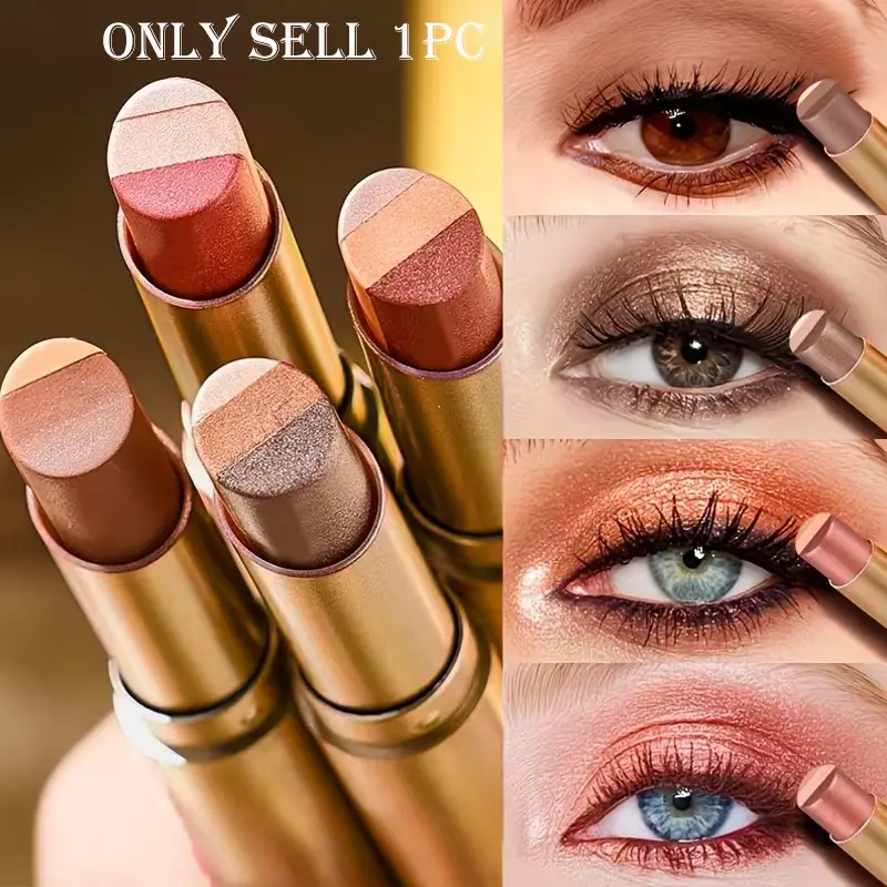 Matte and shimmer combined eyeshadow stick in three shades. Rich color tones add dimension to eyes. Easy to take along for gatherings and weekend outings Daily Makeup Cosmetic Eyeshadow