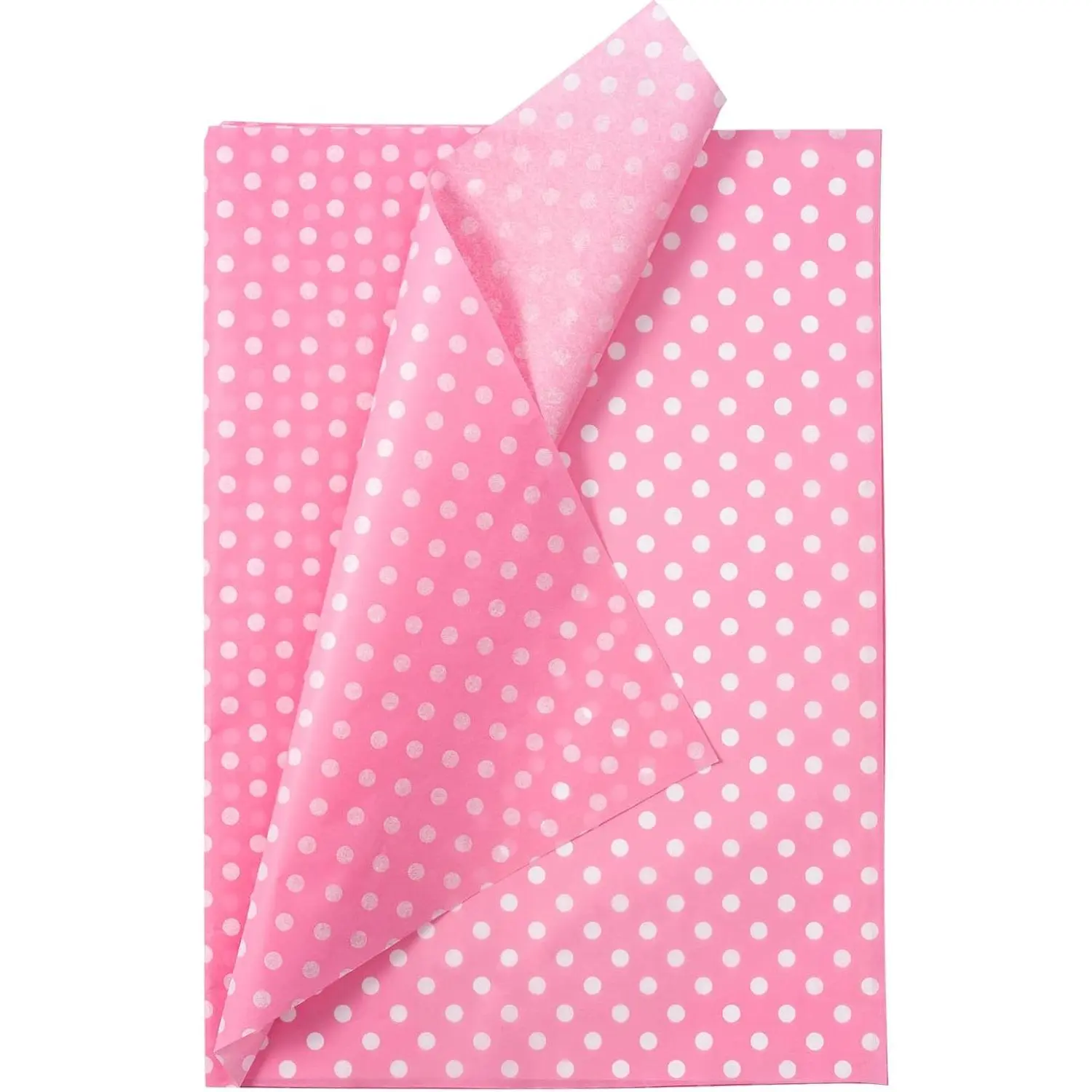 WRAPAHOLIC Polka Dots Wrapping Tissue Paper - 30 Sheets 14 x 20 Inch Pink Polka Dots Tissue Paper Bulk for Birthday, Christmas, Wedding, Baby Shower, Art Craft, Party Favor