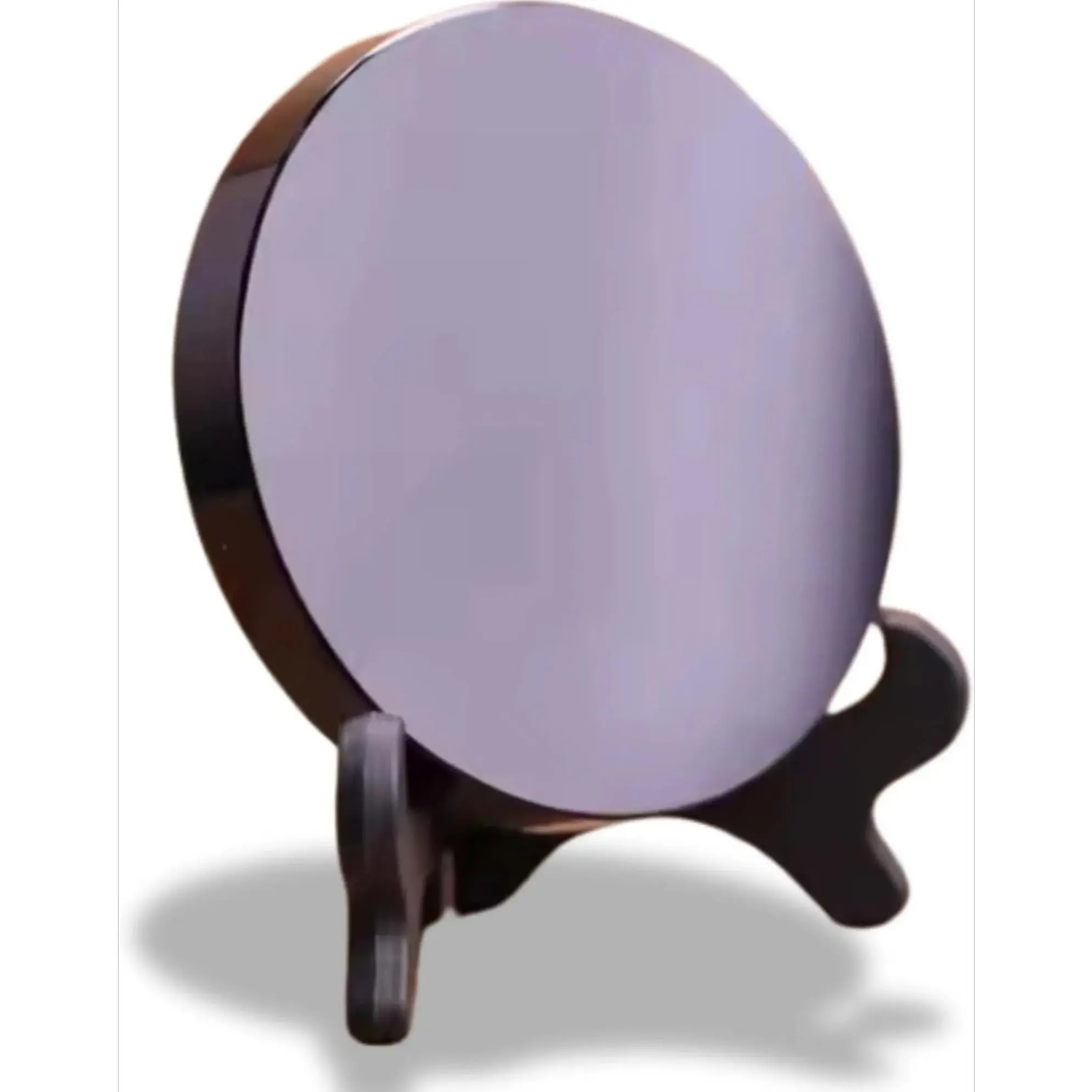 3.15" Black Obsidian Scrying Mirror Set - Compact Elegant Stone Home Decor with Wooden Stand, Altar Rituals Spiritual Item for Witchcraft Divination, Ideal Gift for Meditation Enthusiasts