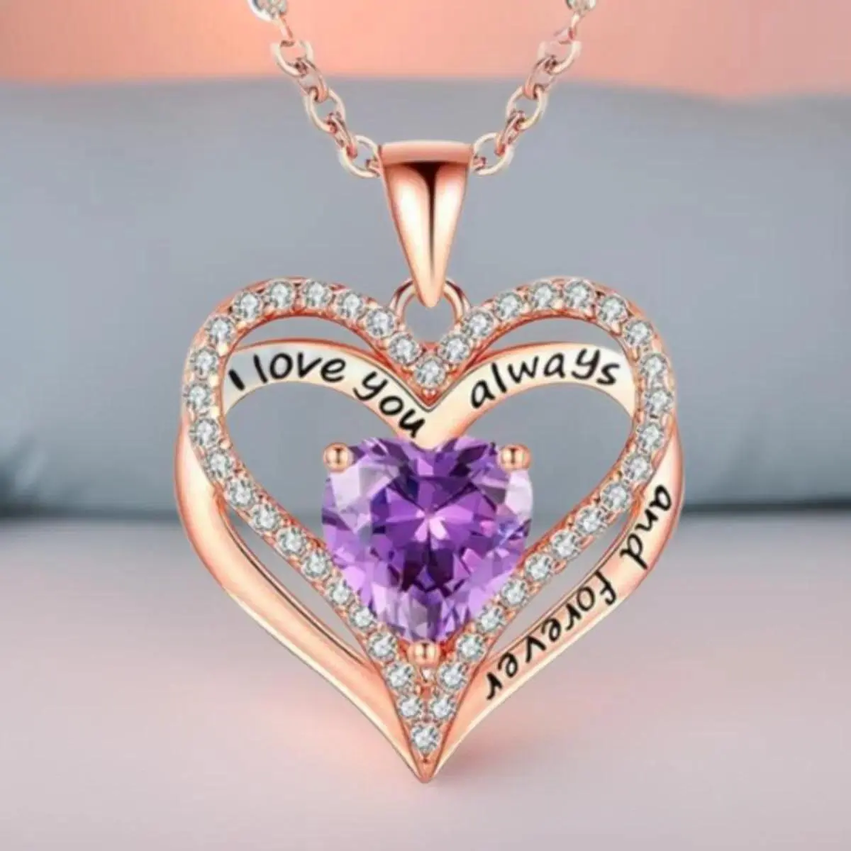 Crystal Infinity Heart Necklace with Zodiac Sign, Romantic Gifts for Girlfriend, Sentimental Anniversary Gift for Women, Heart Shaped Necklace, Sentimental Necklaces