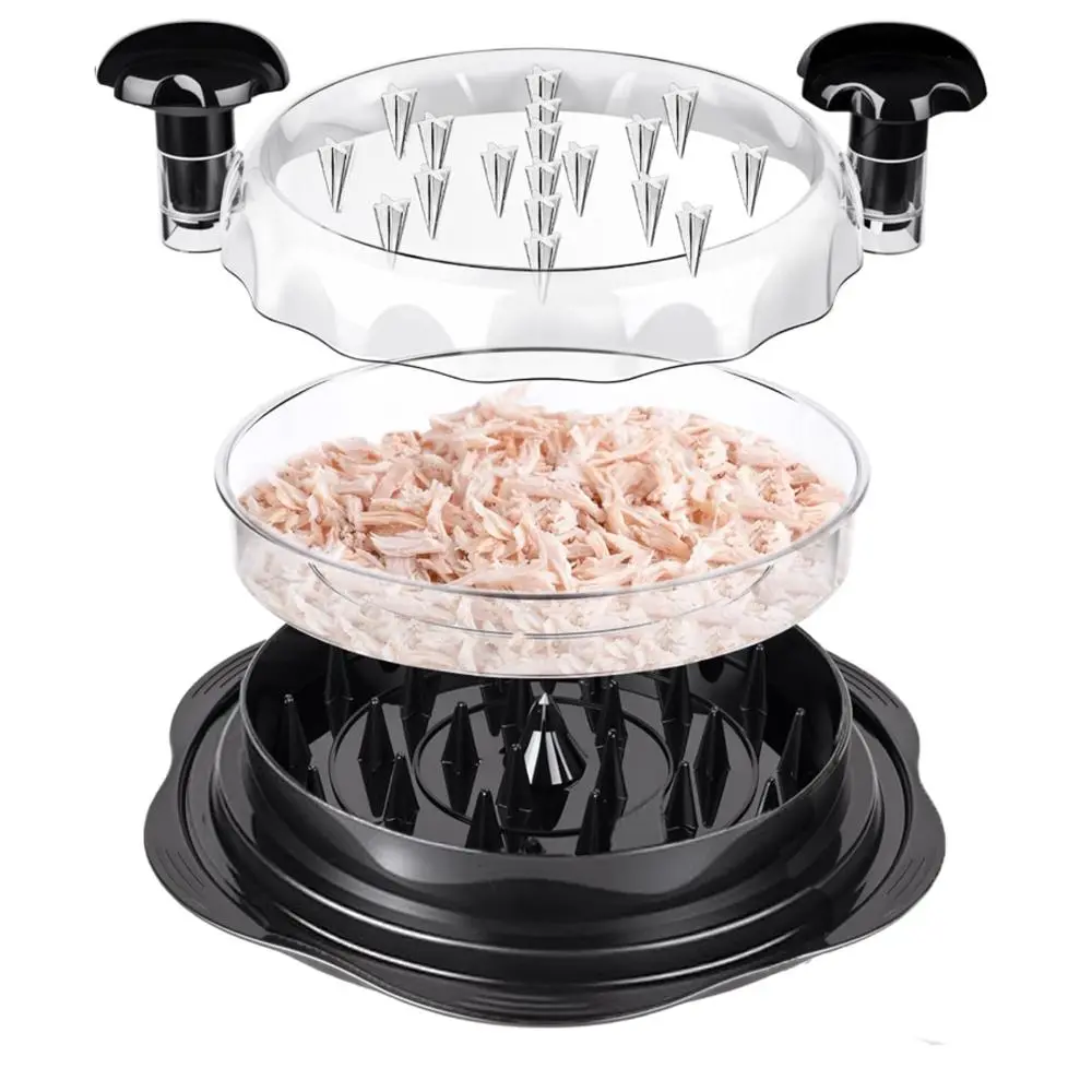 Chicken Shredder, 1 Set Chicken Breast Shredder Tool with Transparent Lid & Cleaning Brush, Meat Shredder Machine, Meat Shredding Machine, Kitchen Gadget for Kitchen, Dining Room and Picnic, Food Shredder Tool, Kitchen Accessory