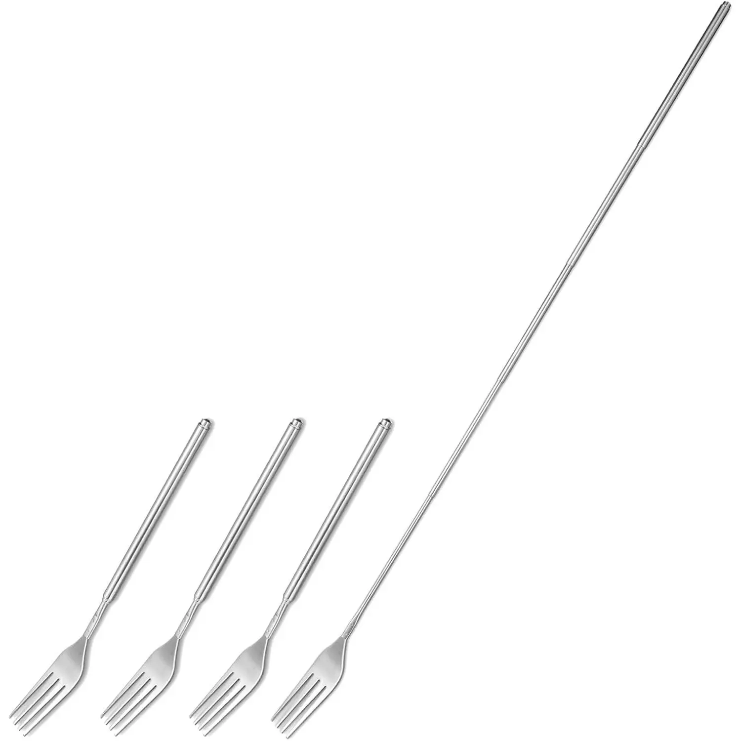 4 count Extendable Forks, 9 to 25.4 Inch Adjustable Stainless Steel Long Fork for Dinner Pasta Dessert Salad Fruit Dessert