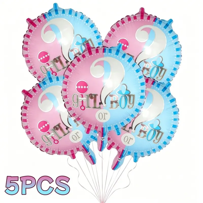 5pcs 18inch Girl or Boy Gender Reveal Balloons, Blue Color, Baby Shower Party Decor, Maternity Event, Newborn Pre-Party, Balloon Decoration