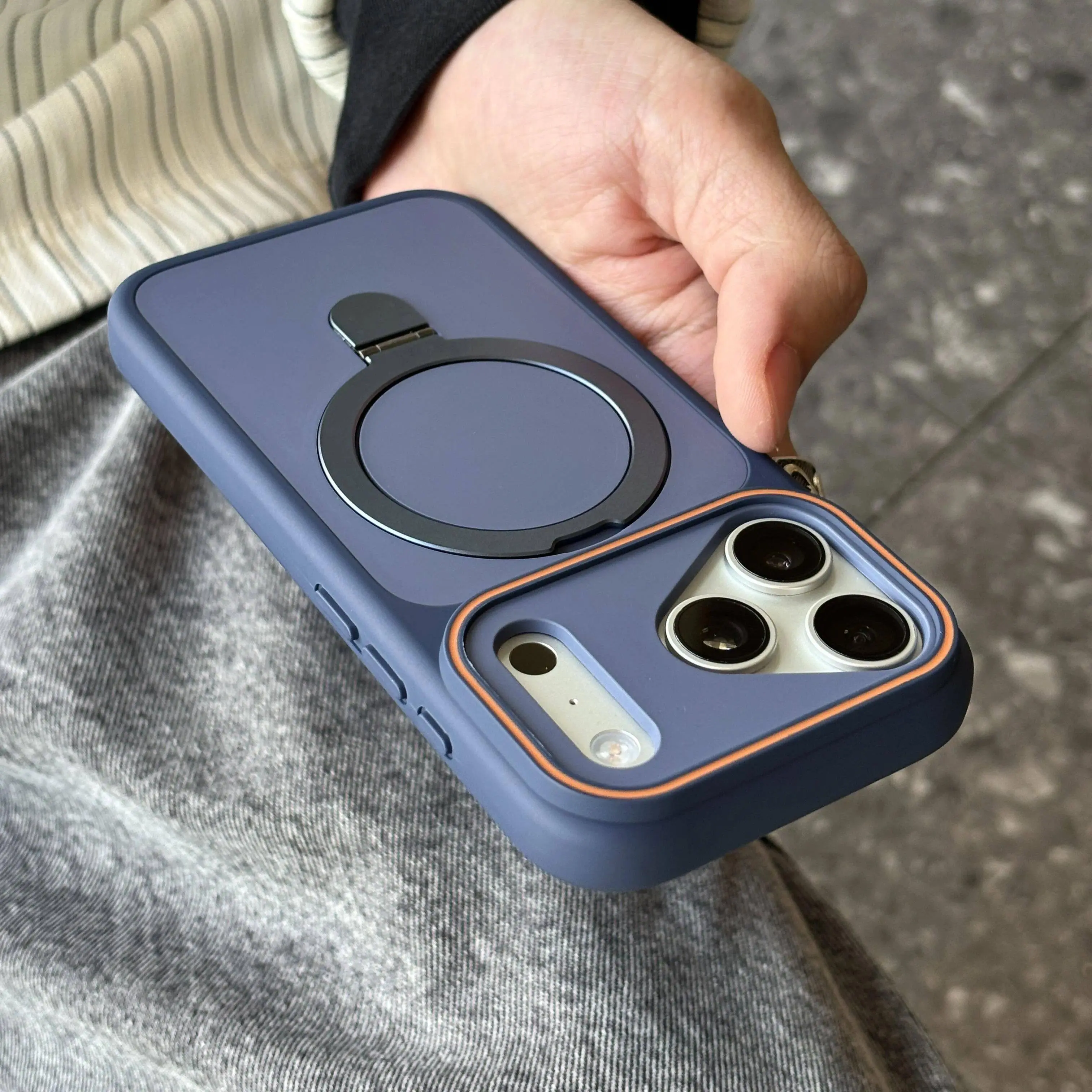 Luxury MagSafe Magnetic Case with Bracket Holder for iPhone Series (17 Pro Max, 16, 15, 14, 13 Plus, Air) - Shockproof, Multi-Model, Fits iOS Cover
