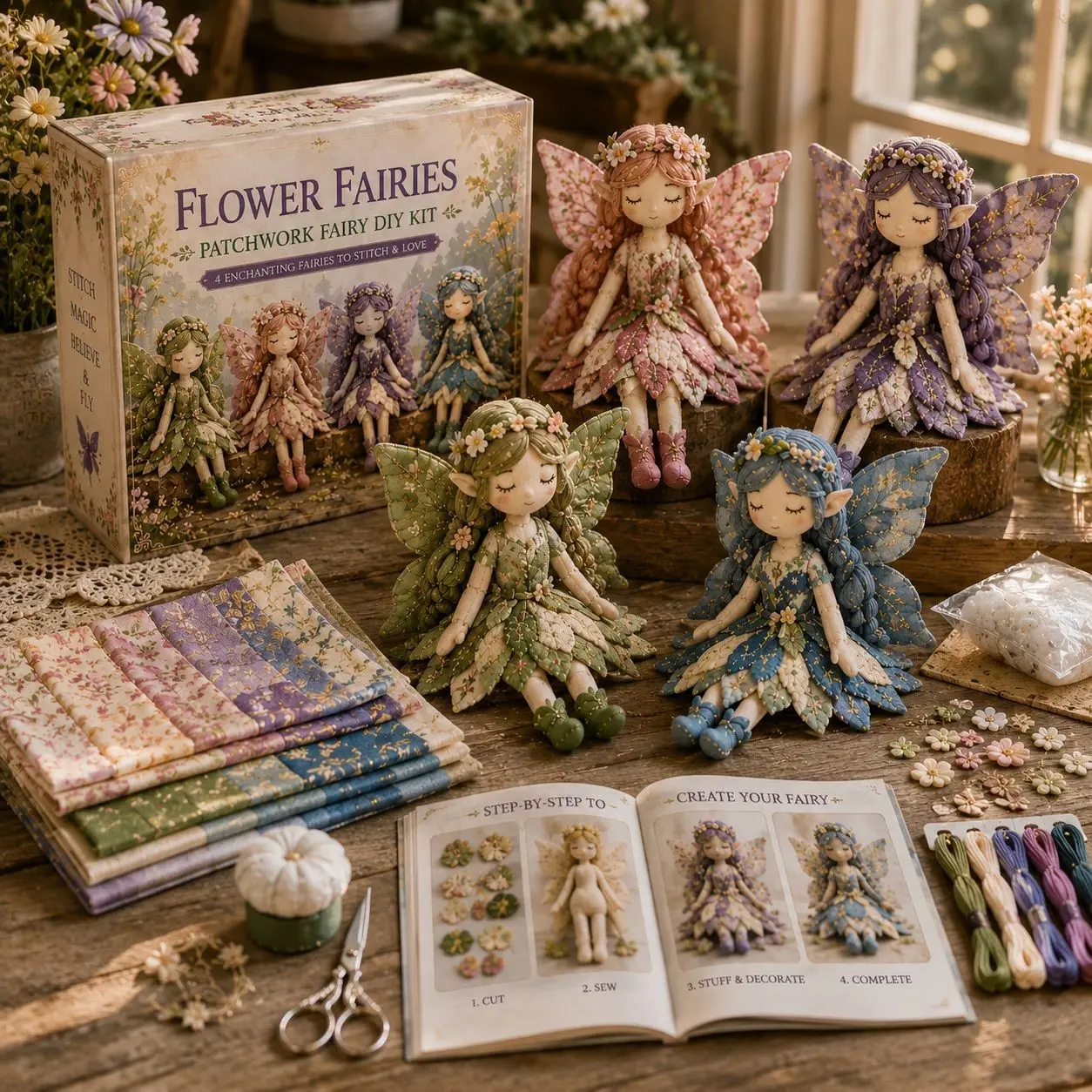 Patchwork DIY Collection, DIY Patchwork Fairy Set, Creative Sewing Kit, Handmade Craft Supplies, Perfect for Beginners & Enthusiasts