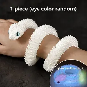 30cm Realistic Jointed Snake Toy, Glow-In-The-Dark Flexible 3D Printed Viper Shape, Fun Prank or Party Gift, Perfect for Kids and Adults