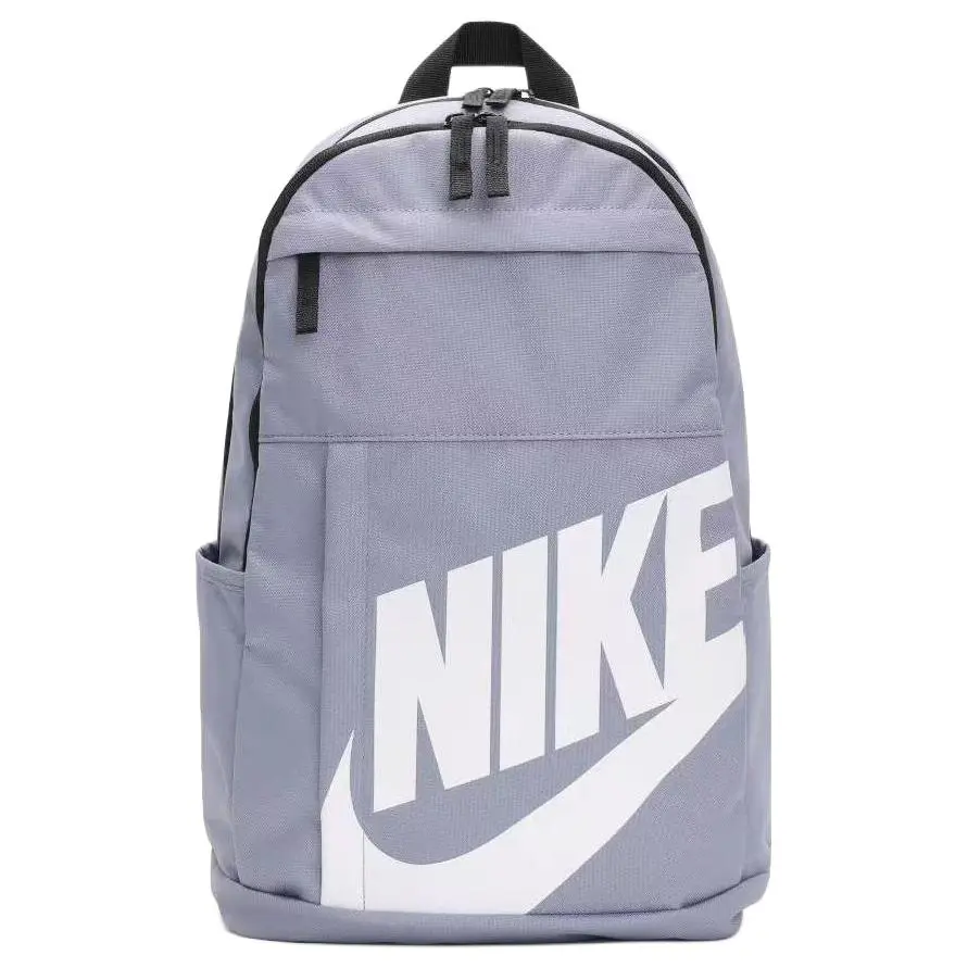 Nike Elemental Casual Sport Backpack for Men and Women, Oversized Logo Zippered Fabric Bag in Haze Blue