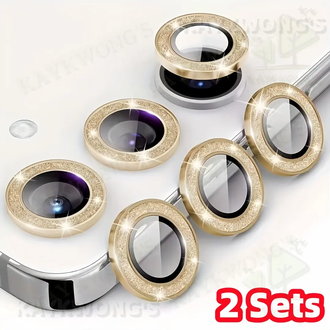 KAYKWONG'S 2sets Sparkle Glitter Eagle Eye Glass Camera Lens Ring, Shockproof Protective Cover for Samsung A14/a15/a24/a34/a35/a54/a55, Stylish Design