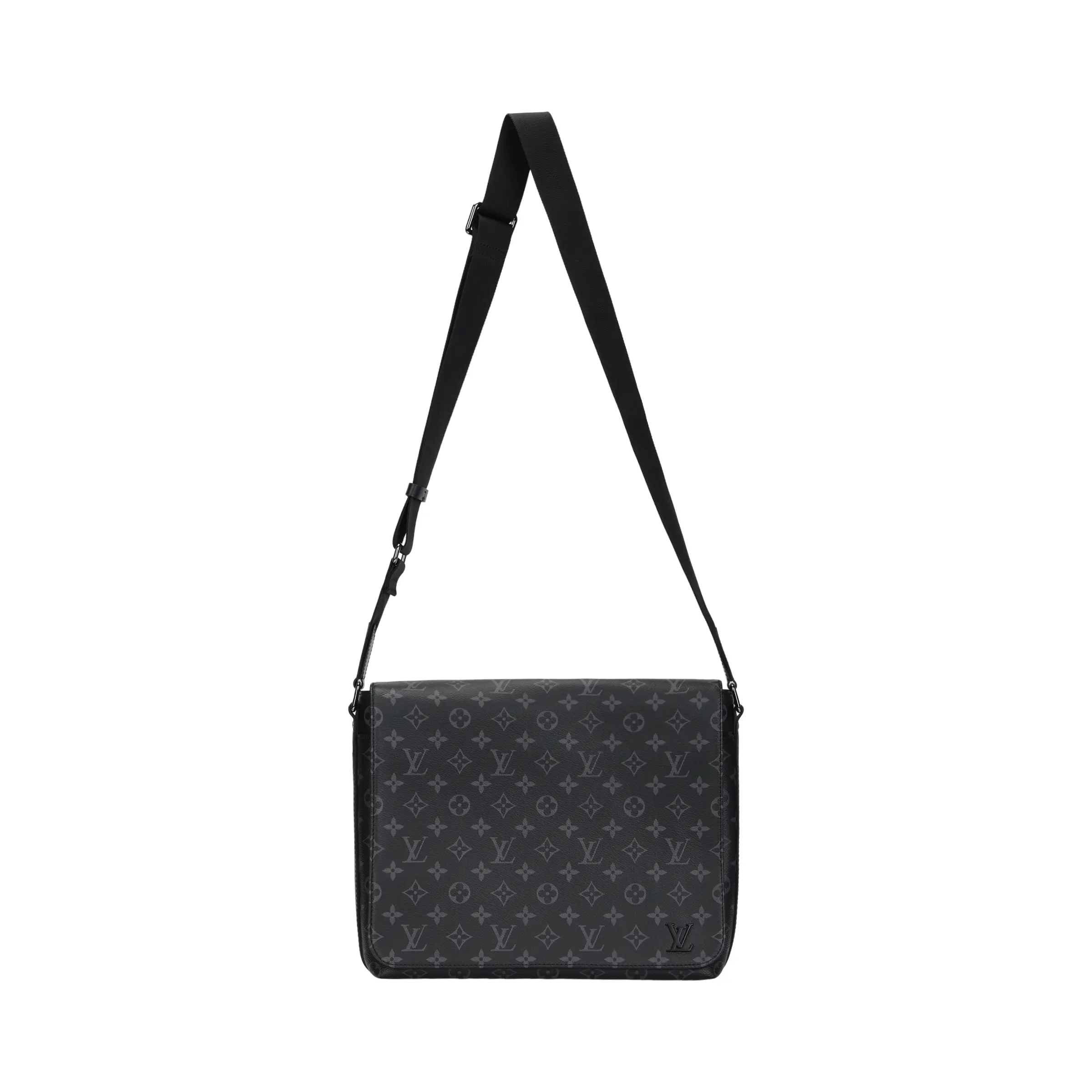 Louis Vuitton Monogram Canvas Flap Closure Shoulder Bag – Medium, Men’s, Black