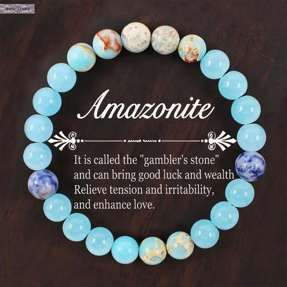 Bohemian Aquamarine Gemstone Bracelet for Women, Natural Stone Beads Jewelry, Handmade Lucky Crystal Charm Bracelet, Adjustable Chain, Perfect Wedding, Party, Gift Accessory
