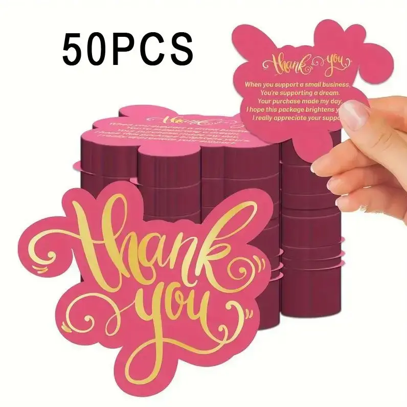 50/100/150 Pack Double Sided Thank You Business Card, Bulk Thank You Note Inserts for Small Business Packaging & Customer Appreciation