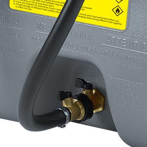 【GARVEE】15 Gallon Portable Fuel Caddy with 10-ft Hose, Siphon Pump, and 7.5 L/min Manual Nozzle, Available in Gray, Red, and Yellow for Efficient Fuel Transfer and Storage.