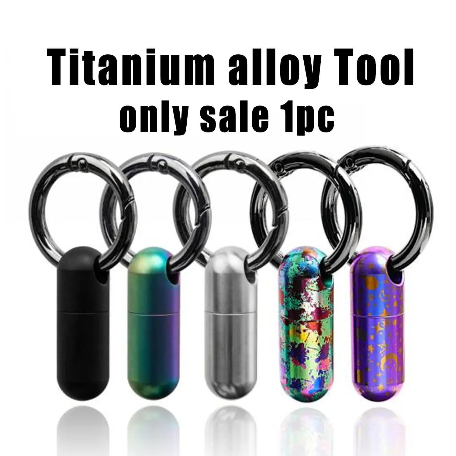Titanium Waterproof Pill Container, Portable Mini Pill Box, Keychain Pill Storage, Compact Medication Organizer, Travel-Friendly Design