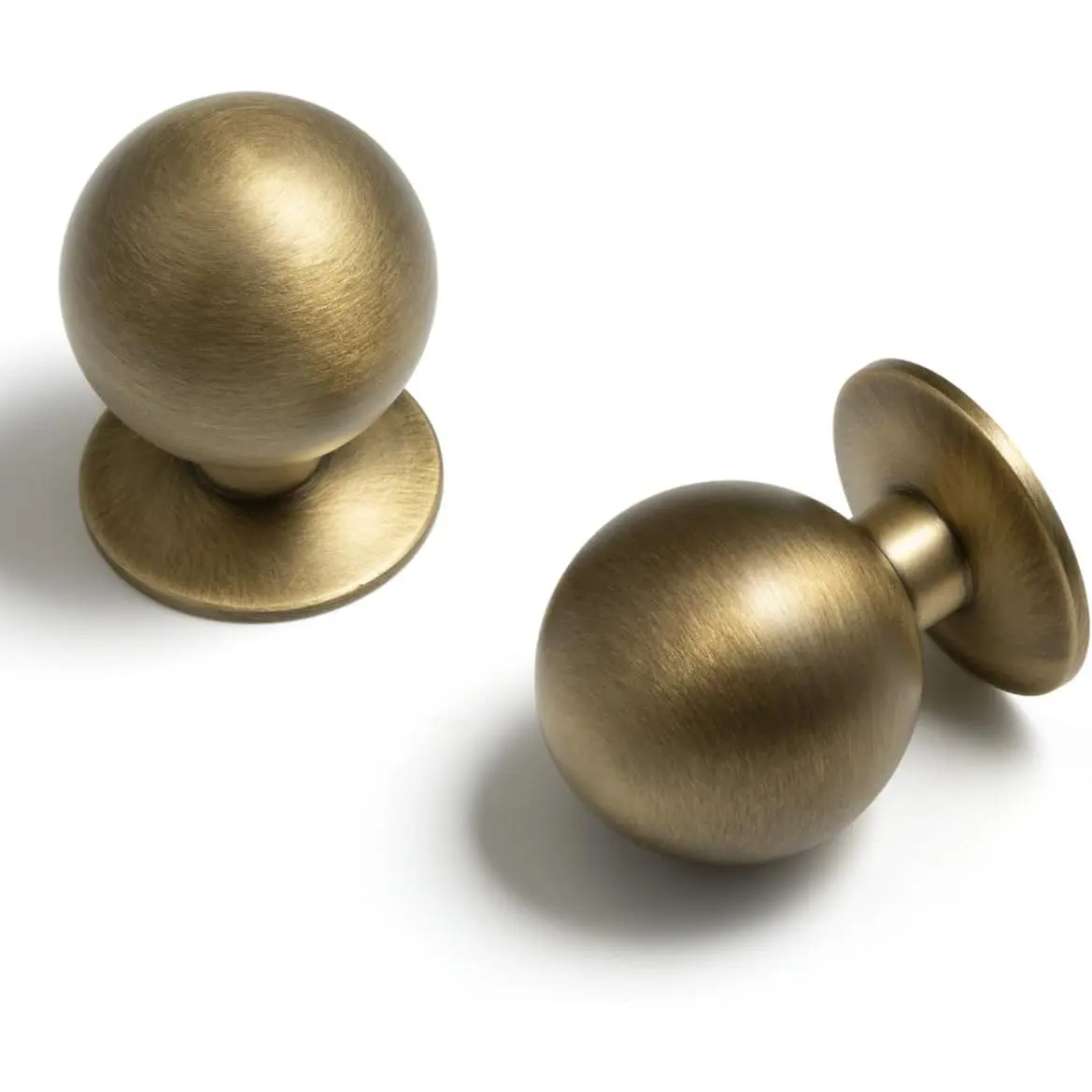 Antique Brass  Cabinet Knobs Solid Brass Pulls Dresser Drawer Handles,Wardrobe Closet Cupboard Bathroom Cabinet Hardware (5, Antique Brass, Knob)