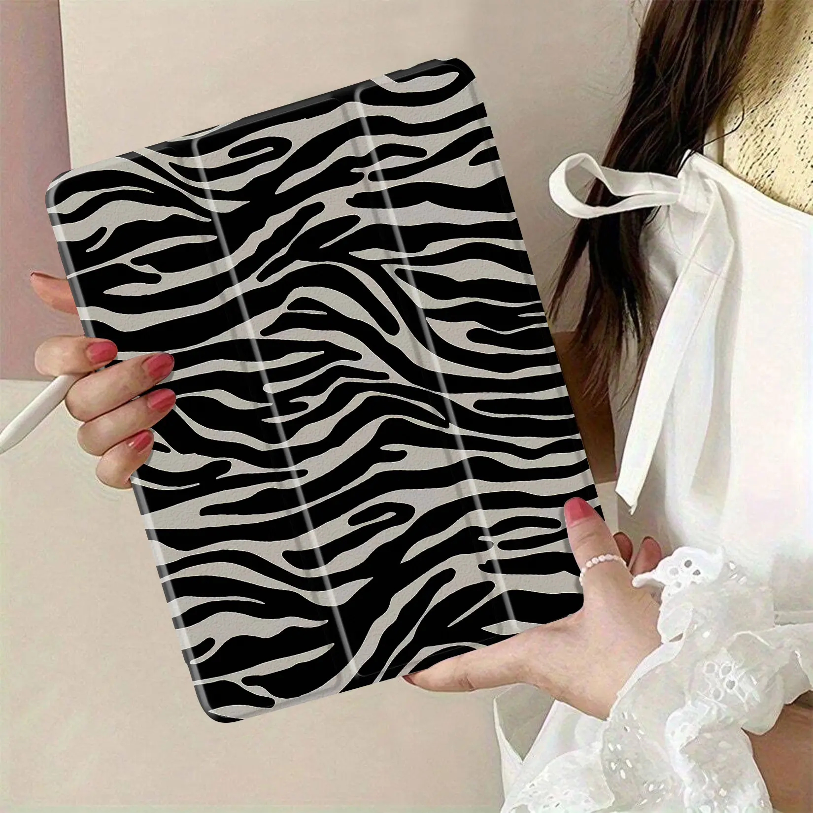 Zebra Print Non-Woven Decorative Wallpaper Roll (Roll Form), Waterproof, Moisture-Proof, Easy-To-Install, Wallpaper for Bedroom, Enhances Aesthetic for Home Office Decor