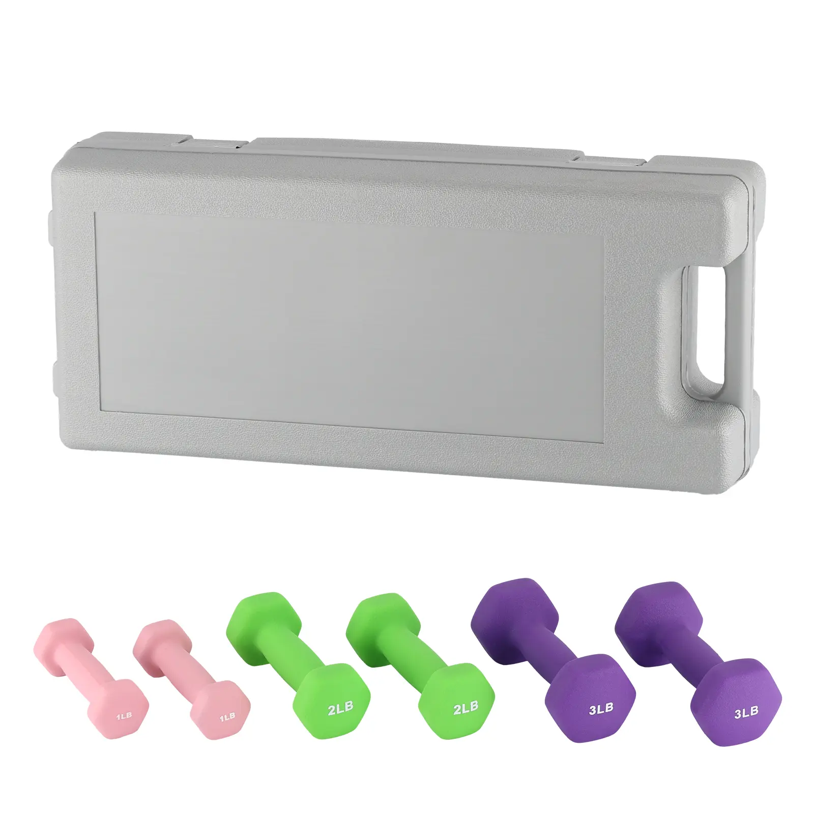 Neoprene Coated Dumbbell Set for Home Gym – Anti-Slip Hex Weights – Colorful Rack for Compact Storage – 2/3/5/8 LB Pairs – Appropriate for Women & Men – Strength Training & Fitness