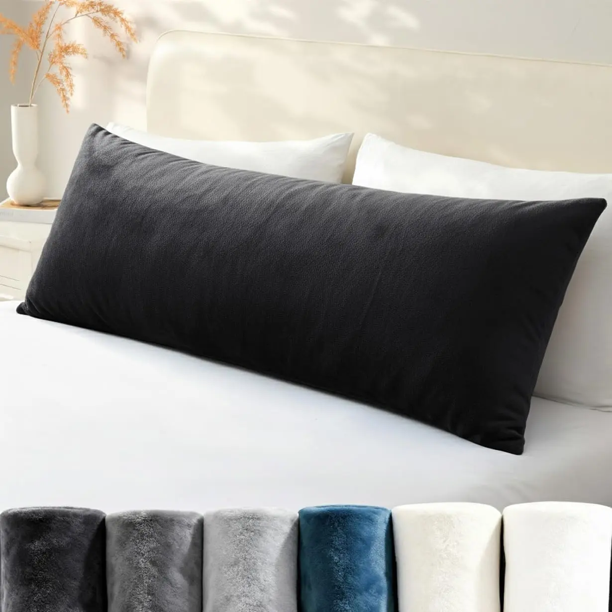 Pillowcase - Soft Fleece Flannel Pillow Case Cover - 20x54, Black | Long  Pillow Cover for Sleeping & Side Sleepers with Envelope Closure, Soft, Cooling & Breathable, Machine Washable