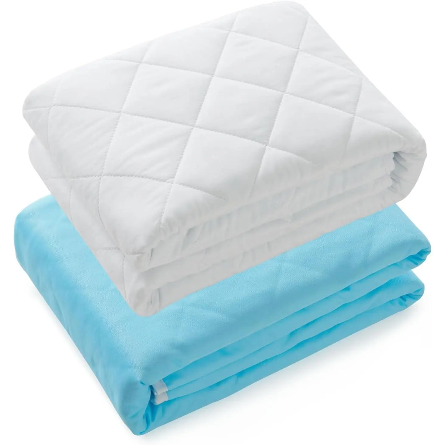 44"x52" Washable Waterproof Bed Pads (2 Pack) - Reusable Incontinence Sheet, Moisture-Holding Mattress Protector (10 Cups Capacity), Non-Slip, Silent for Adults, Dogs, Sensitive
