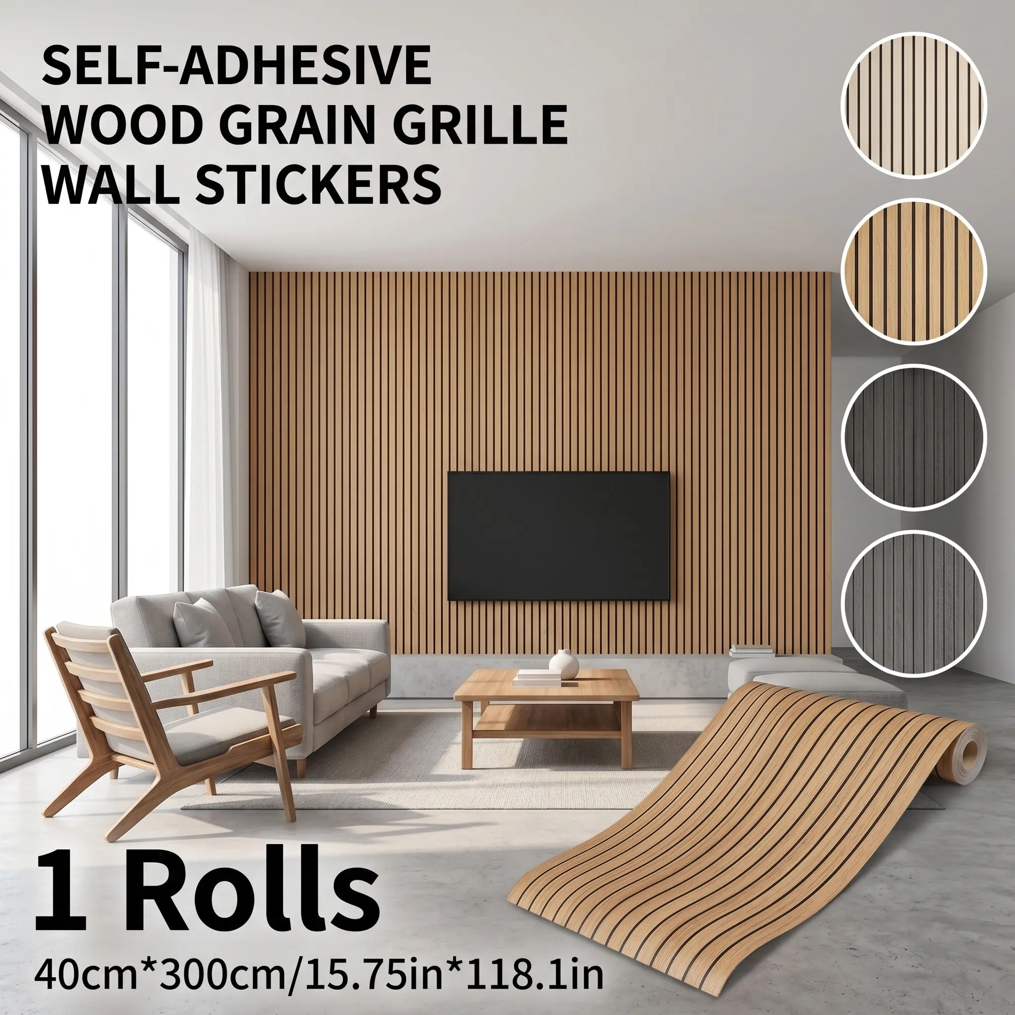 3D Wood Panel Wall Decor, Luxury Natural Wood Texture, High Density Durable Material, Easy Install Peel & Stick, DIY Cuttable, Multi-Room Use, Wall Panels Roll