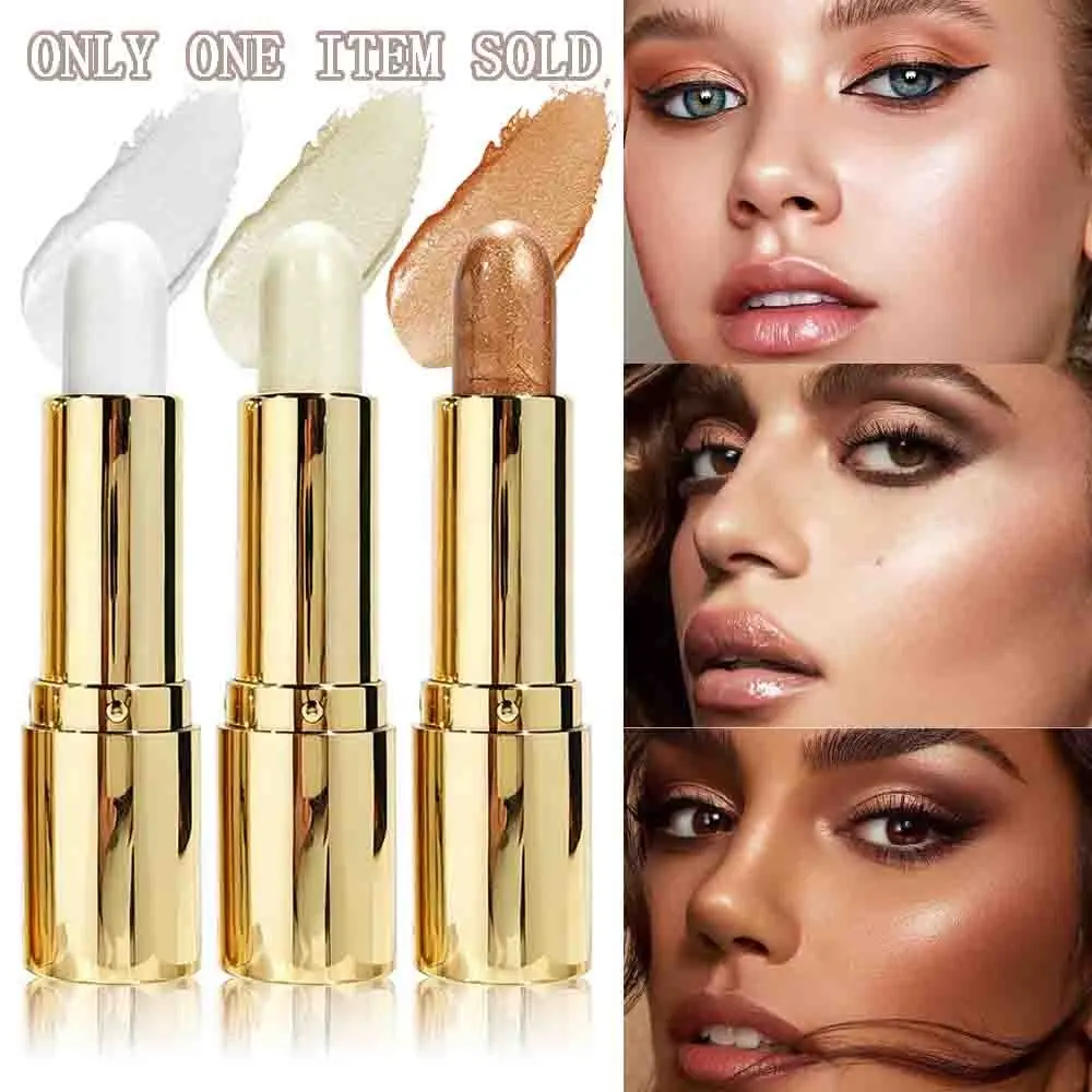 JUJU DREAM Cream Stick Highlighter Makeup Pen, 3 Shades, Flawless, Smooth Shimmer Formula No Chalky Texture, Waterproof Sweat Resistant Long Lasting Luminous Finish, Create Radiance Or Bold Strobing Glow, Portable Design For Quick Touch Ups, Bronze